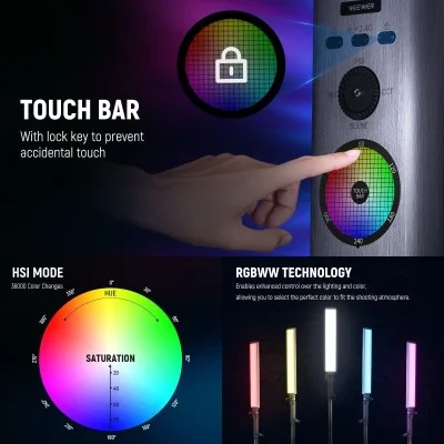 neewer bh30s handheld rgb led video light _ black